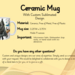 Pet lover gift ceramic coffee cup. Dog mom and dog dad custom mug. Ceramic mug with custom sublimated design. 3.25"W x 3.75"H. Holds 11 oz.